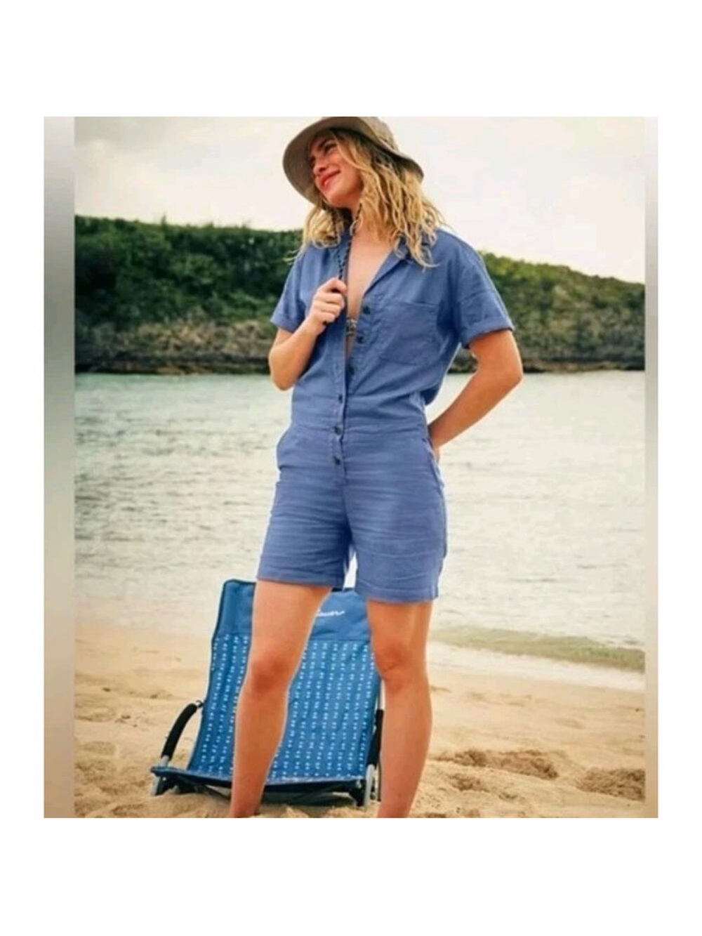 Eddie Bauer Hemplify Utility Romper Size Large NWT